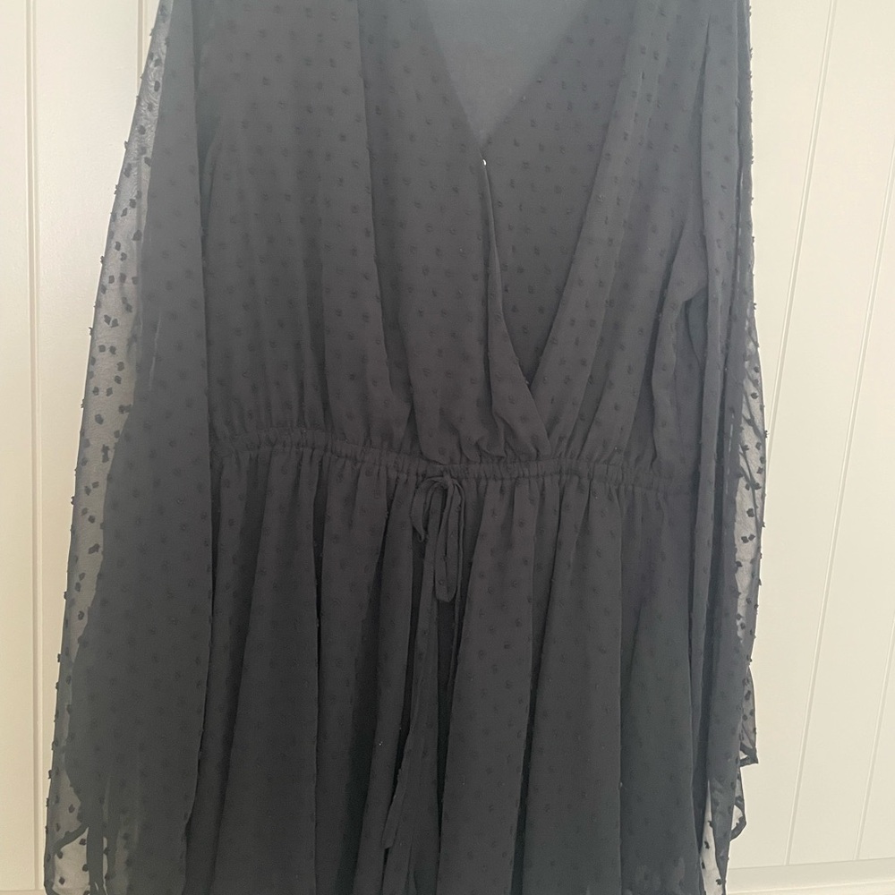 Elegant Black Sheer Long Sleeve romper